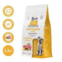 Корм Brit Care для здорового роста щенков средних пород, с индейкой и уткой, Puppy&Junior M Healthy Growth, 1,5 кг