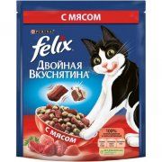 Корм FELIX Двойная вкуснятина для взрослых кошек с мясом, 300 г
