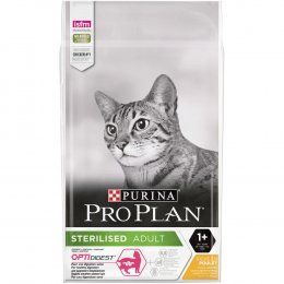 Корм Pro Plan для взрослых стерилизованных кошек и кастрированных котов, с высоким содержанием курицы, 10 кг